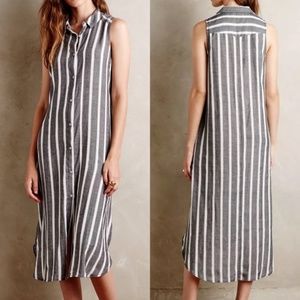 Anthropologie Striped Buttondown Dress